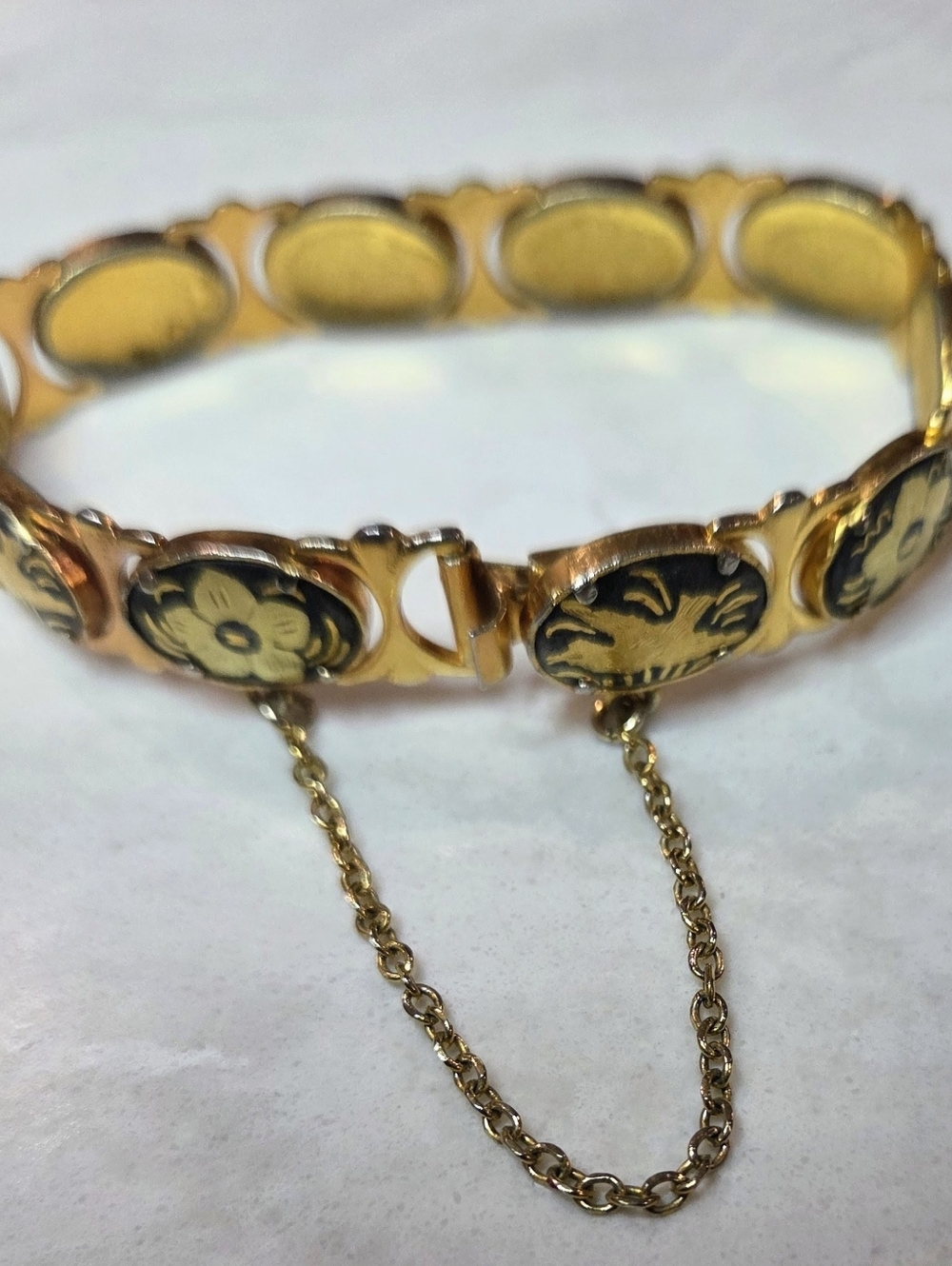 Vintage Link Panel Damascene Bracelet - Picture 4 of 5